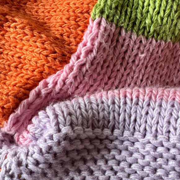 Davi & Dani Colourblock Chunky Knit Dopamine Dressing Cardigan S/M - Picture 9 of 9